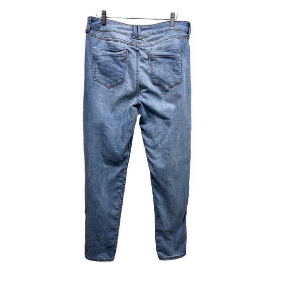 Rewash Jeans Sz 11 High rise Mom 90s Style Cuffed Ripped Light Blue Ankle Crop - Picture 3 of 12